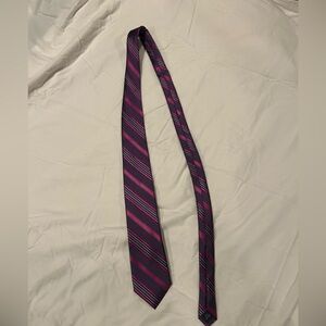 Bachrach Pink and Black Diagonal Striped Tie